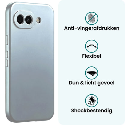 Forterra Google Pixel 10a Hoesje Siliconen Backcover Lichtgewicht - Lichtblauw