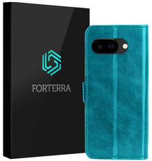 Forterra Google Pixel 9a Hoesje Bookcase Cover met Kaarthouder - Turquoise