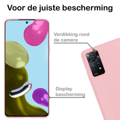 Forterra Xiaomi Redmi Note 11s Hoesje Siliconen Backcover Lichtgewicht - Lichtroze