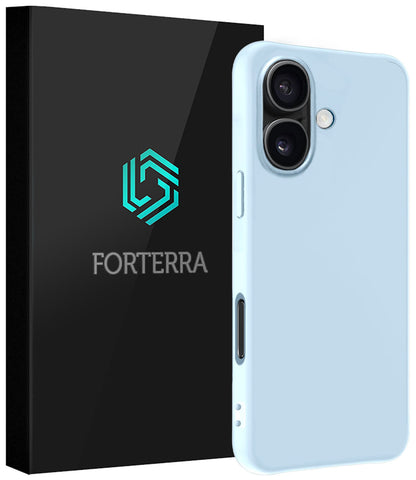Forterra iPhone 16 Plus Hoesje Siliconen Backcover Lichtgewicht - Lichtblauw