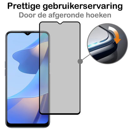Forterra OPPO A16s Screenprotector Gehard Glas - Privacy