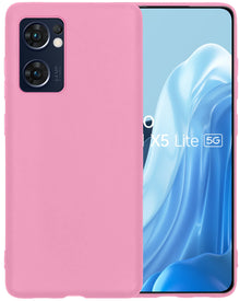 Forterra OPPO Find X5 Lite Hoesje Siliconen Backcover Lichtgewicht - Lichtroze