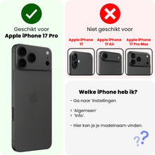 Forterra iPhone 17 Pro Hoesje Met Telefoonkoord en Pasjeshouder Siliconen - Lichtblauw