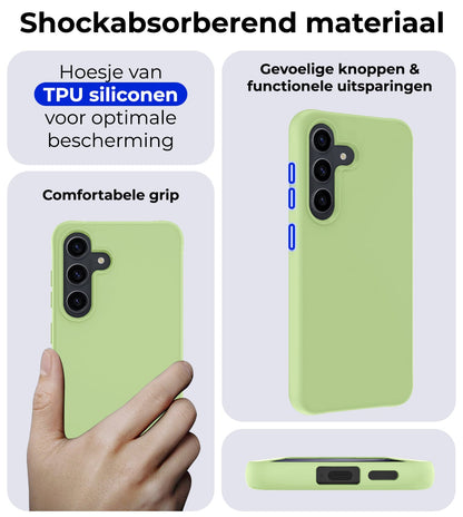 Forterra Samsung S24 Hoesje Siliconen Backcover Lichtgewicht - Groen