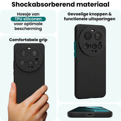 Forterra Xiaomi 15 Ultra Hoesje Siliconen Backcover Lichtgewicht - Zwart