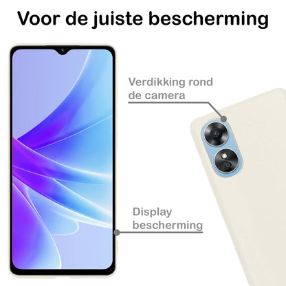 Forterra OPPO A17 Hoesje Siliconen Backcover Lichtgewicht - Wit