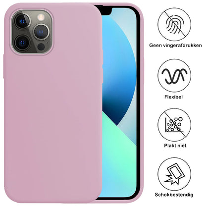 Forterra iPhone 14 Pro Hoesje Siliconen Backcover Lichtgewicht - Lila