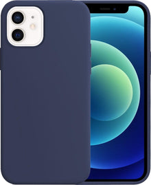 Forterra iPhone 12 Mini Hoesje Siliconen Backcover Lichtgewicht - Donkerblauw