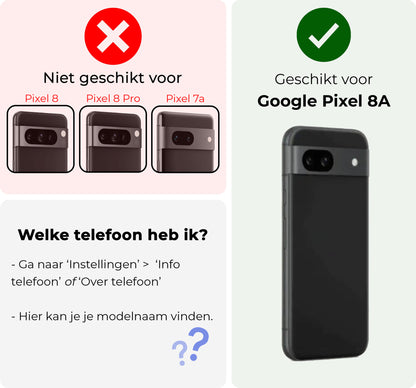 Forterra Google Pixel 8a Hoesje Bookcase Cover met Kaarthouder - Zwart