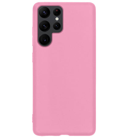 Forterra Samsung S22 Ultra Hoesje Siliconen Backcover Lichtgewicht - Lichtroze