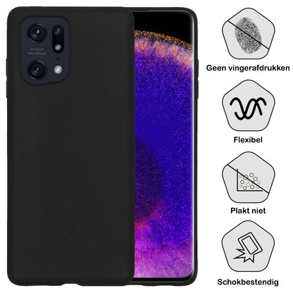 Forterra OPPO Find X5 Pro Hoesje Siliconen Backcover Lichtgewicht - Zwart