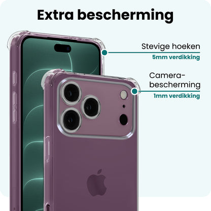 Forterra iPhone 18 Pro Max Hoesje Shockproof Backcover Siliconen - Transparant