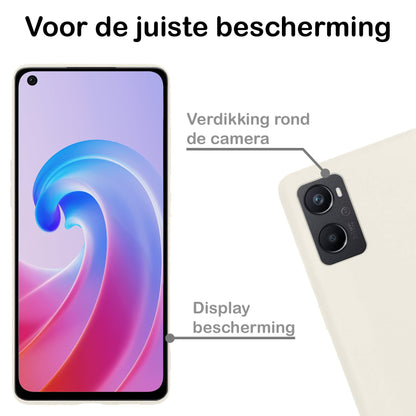 Forterra OPPO A76 Hoesje Siliconen Backcover Lichtgewicht - Wit