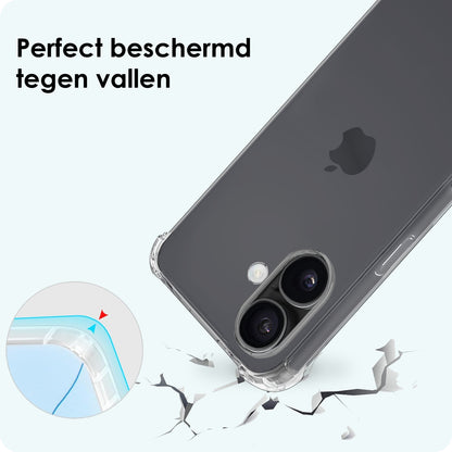 Forterra iPhone 17 Hoesje met Koord Backcover Shockproof - Transparant