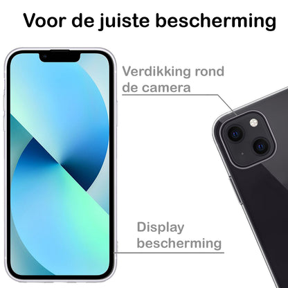 Forterra iPhone 13 Hoesje Siliconen Backcover Lichtgewicht - Transparant