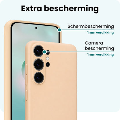Forterra Samsung S26 Ultra Hoesje Siliconen Backcover Lichtgewicht - Zand