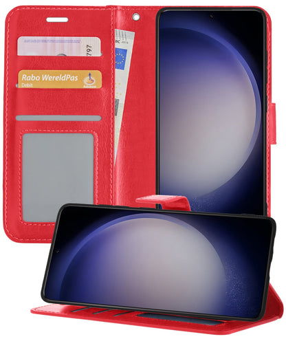 Forterra Samsung S23 Plus Hoesje Bookcase Cover met Kaarthouder - Rood