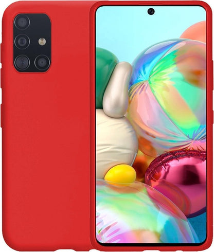 Forterra Samsung A71 Hoesje Siliconen Backcover Lichtgewicht - Rood