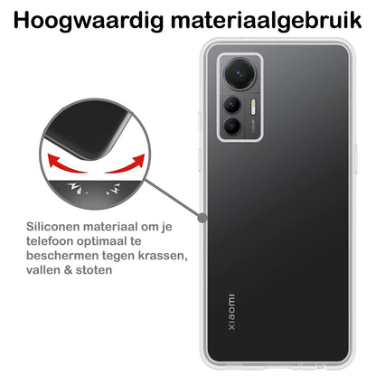 Forterra Xiaomi 12 Lite Hoesje Siliconen Backcover Lichtgewicht - Transparant