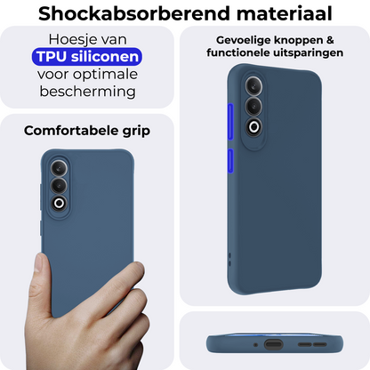 Forterra OnePlus Nord CE 4 Hoesje Siliconen Backcover Lichtgewicht - Donkerblauw