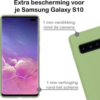 Forterra Samsung S10 Hoesje Siliconen Backcover Lichtgewicht - Groen