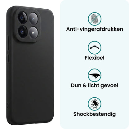 Forterra Xiaomi 15T Hoesje Siliconen Backcover Lichtgewicht - Zwart
