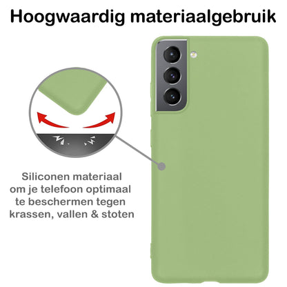 Forterra Samsung S21 FE Hoesje Siliconen Backcover Lichtgewicht - Groen