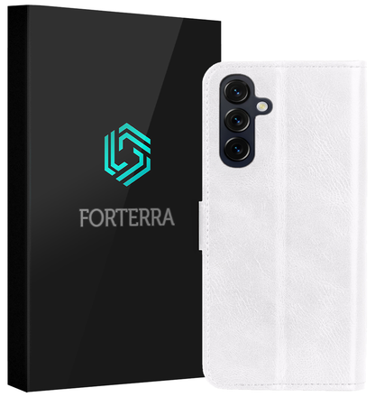 Forterra Samsung A27 Hoesje Bookcase Cover met Kaarthouder - Wit