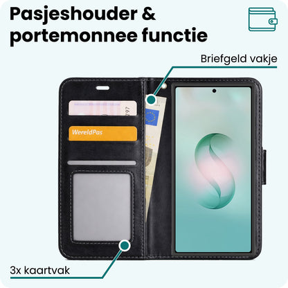 Forterra Samsung S26 Ultra Hoesje Bookcase Cover met Kaarthouder - Zwart