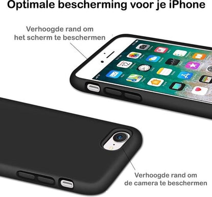 Forterra iPhone 7/8/SE 2020 Hoesje Siliconen Backcover Lichtgewicht - Zwart
