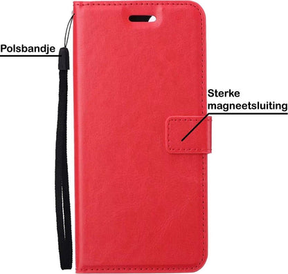 Forterra Samsung A32 4G Hoesje Bookcase Cover met Kaarthouder - Rood
