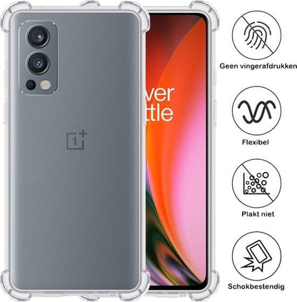 Forterra OnePlus Nord 2 Hoesje Shockproof Backcover Siliconen - Transparant