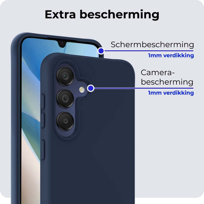Forterra Samsung A15 Hoesje Siliconen Backcover Lichtgewicht - Donkerblauw