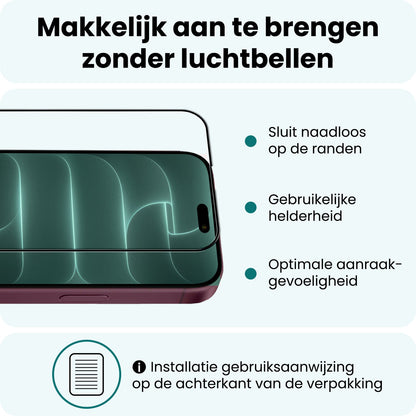 Forterra iPhone 18 Pro Screenprotector Gehard Glas - Full Screen