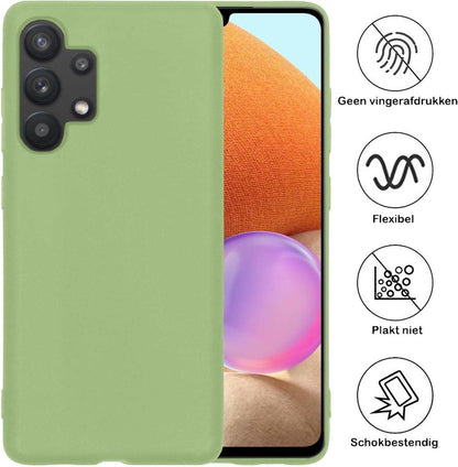 Forterra Samsung A32 5G Hoesje Siliconen Backcover Lichtgewicht - Groen