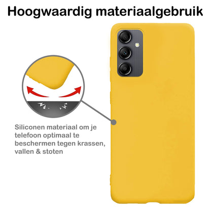 Forterra Samsung A14 Hoesje Siliconen Backcover Lichtgewicht - Geel
