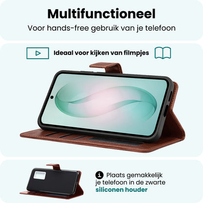Forterra Samsung S26 Hoesje Bookcase Cover met Kaarthouder - Bruin