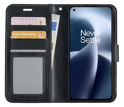Forterra OnePlus Nord 2T Hoesje Bookcase Cover met Kaarthouder - Zwart
