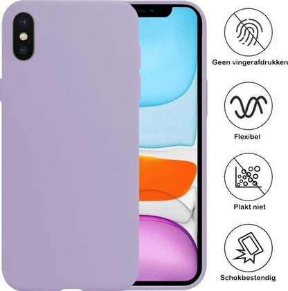 Forterra iPhone X Hoesje Siliconen Backcover Lichtgewicht - Lila