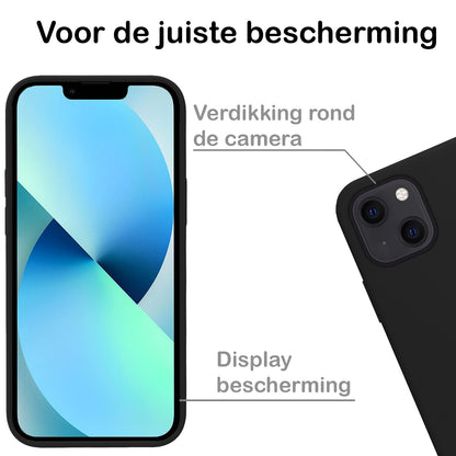 Forterra iPhone 13 Hoesje Siliconen Backcover Lichtgewicht - Zwart