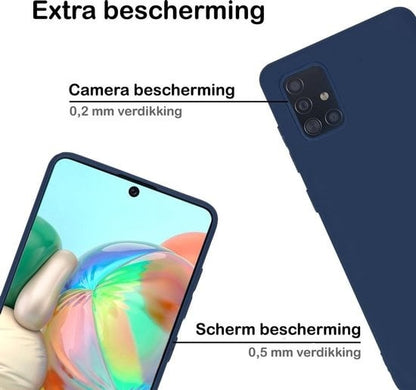 Forterra Samsung A71 Hoesje Siliconen Backcover Lichtgewicht - Donkerblauw
