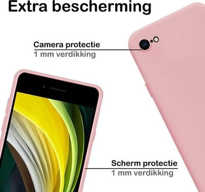 Forterra iPhone 7 Hoesje Siliconen Backcover Lichtgewicht - Lichtroze