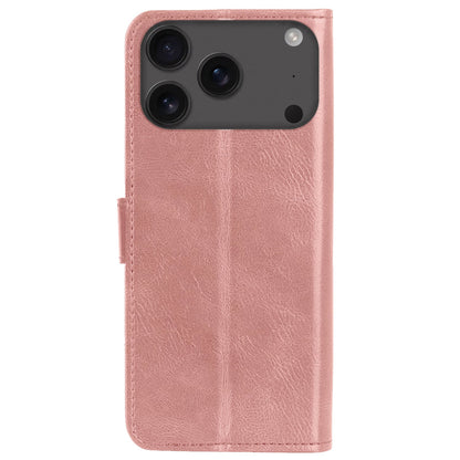 Forterra iPhone 17 Pro Hoesje Bookcase Cover met Kaarthouder - Rosé goud
