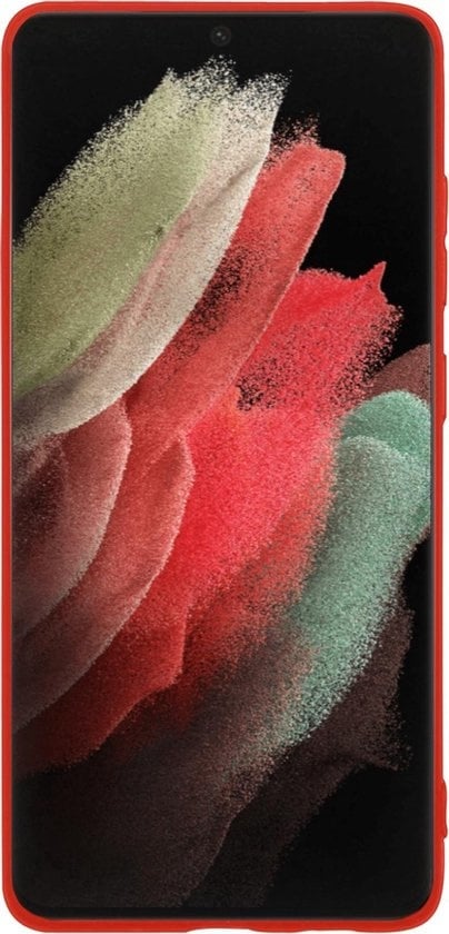 Forterra Samsung S21 Ultra Hoesje Siliconen Backcover Lichtgewicht - Rood