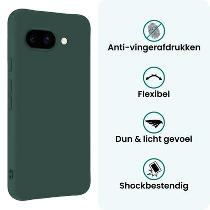 Forterra Google Pixel 9a Hoesje Siliconen Backcover Lichtgewicht - Donkergroen