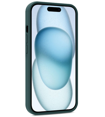 Forterra iPhone 15 Plus Hoesje Siliconen Backcover Lichtgewicht - Donkergroen