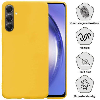 Forterra Samsung A54 Hoesje Siliconen Backcover Lichtgewicht - Geel