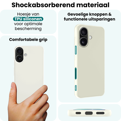 Forterra iPhone 17 Hoesje Siliconen Backcover Lichtgewicht - Wit