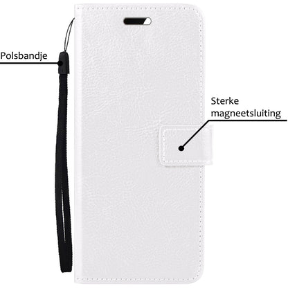 Forterra iPhone 15 Hoesje Bookcase Cover met Kaarthouder - Wit
