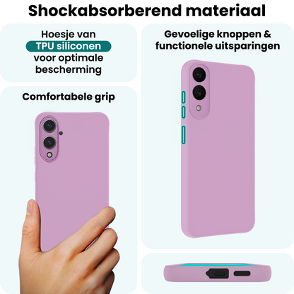 Forterra Samsung S25 Edge Hoesje Siliconen Backcover Lichtgewicht - Lila